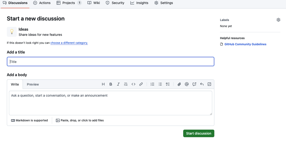Github Discussion 功能建议
